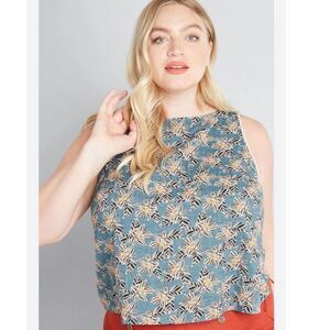Modcloth Just My Luck Cotton Sleeveless Plus‎ Size Top 4x
